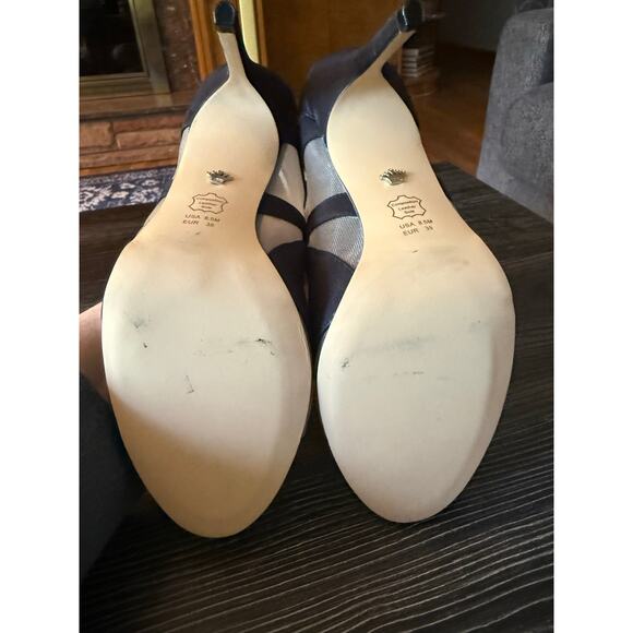 NWOT Nina Cherie Black and White Dress Mesh Pump Sz. 8.5 - Picture 5 of 10